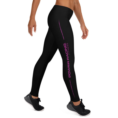 Power Racing Leggings - Black/Purple