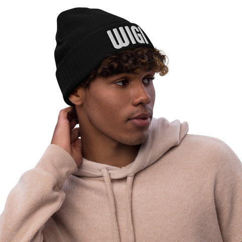 Unisex Ribbed Knit Beanie 3D Letters